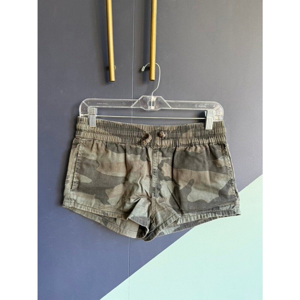 Aritzia TNA Army Green Camo Cotton Shorts w/ Elastic Waistband, Size S, GUC